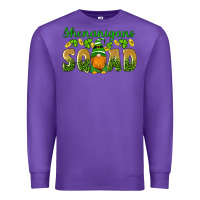 Purple shenanigans squad gnomes shamrock gold leopard glitter Premium Sweatshirt - Artiststas