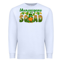 White shenanigans squad gnomes shamrock gold leopard glitter Premium Sweatshirt - Artiststas