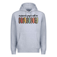 Heather Grey my favorite people call me nanny Premium Hoodie - MaliasSmallBusiness