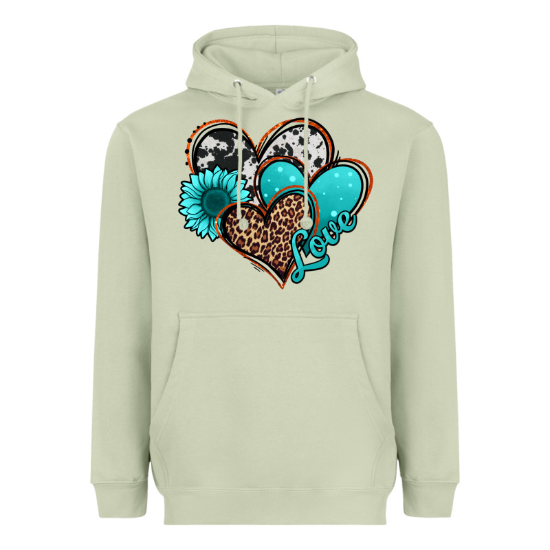 Love Turquoise Hearts Heavyweight Hoodie by Jasminsmagicworld | Teevron