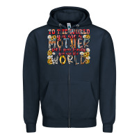 Navy mother world Zipper Hoodie - RacoonDesign