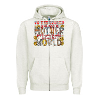 Oatmeal Heather mother world Zipper Hoodie - RacoonDesign
