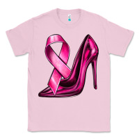 Bubblegum Pink Breast Cancer Ribbon and Heels Classic Tee - texasbilliewilder