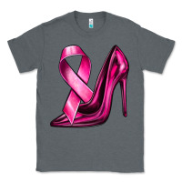 Charcoal Heather Breast Cancer Ribbon and Heels Classic Tee - texasbilliewilder