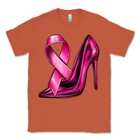 Copper Breast Cancer Ribbon and Heels Classic Tee - texasbilliewilder
