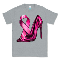 Heather Grey Breast Cancer Ribbon and Heels Classic Tee - texasbilliewilder