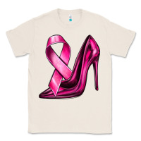 Natural Breast Cancer Ribbon and Heels Classic Tee - texasbilliewilder