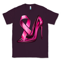 Plum Breast Cancer Ribbon and Heels Classic Tee - texasbilliewilder