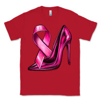 Red Breast Cancer Ribbon and Heels Classic Tee - texasbilliewilder