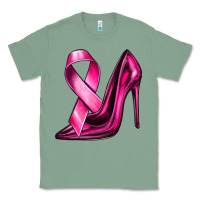 Sage Breast Cancer Ribbon and Heels Classic Tee - texasbilliewilder