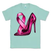 Seafoam Breast Cancer Ribbon and Heels Classic Tee - texasbilliewilder
