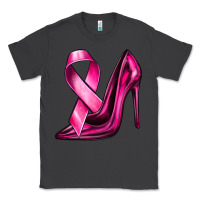 Smoke Breast Cancer Ribbon and Heels Classic Tee - texasbilliewilder