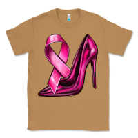 Toasted Coconut Breast Cancer Ribbon and Heels Classic Tee - texasbilliewilder