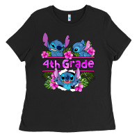 Black preview flower stitch  4th grade Ladies Tee - AdoDesignShop