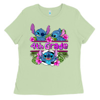 Matcha preview flower stitch  4th grade Ladies Tee - AdoDesignShop