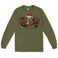 Army Green christmas joy with heifer Long Sleeve Tee - RanaPortraitStore