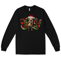Black christmas joy with heifer Long Sleeve Tee - RanaPortraitStore