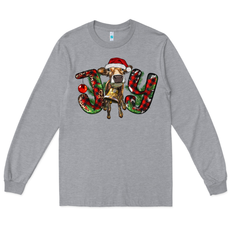 Christmas Joy With Heifer Long Sleeve Tee by RanaPortraitStore | Teevron