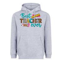 Heather Grey best teacher ever Heavyweight Hoodie - BundleAndBundleShop