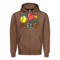 Chestnut my heart is on that field softball Zipper Hoodie - HRA Design Shop