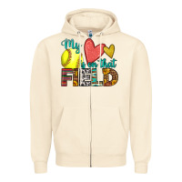 Sandshell my heart is on that field softball Zipper Hoodie - HRA Design Shop