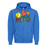 True Royal my heart is on that field softball Zipper Hoodie - HRA Design Shop