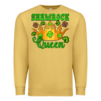 Antique Gold shamrock queen crown leopard glitter Premium Sweatshirt - Artiststas