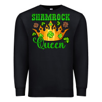 Black shamrock queen crown leopard glitter Premium Sweatshirt - Artiststas
