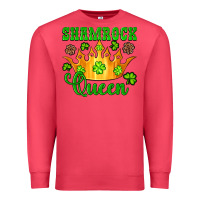 Cardinal shamrock queen crown leopard glitter Premium Sweatshirt - Artiststas