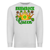 Dove Grey shamrock queen crown leopard glitter Premium Sweatshirt - Artiststas
