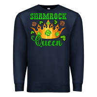 Navy shamrock queen crown leopard glitter Premium Sweatshirt - Artiststas
