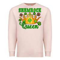 Pale Pink shamrock queen crown leopard glitter Premium Sweatshirt - Artiststas