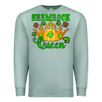 Shamrock Queen Crown Leopard Glitter Premium Sweatshirt | Teevron