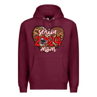 Burgundy senior 2024 mom football Premium Hoodie - MaliasSmallBusiness