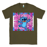 Army Green stitch ohana Classic Tee - Zillion Design Studio