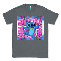 Charcoal Heather stitch ohana Classic Tee - Zillion Design Studio