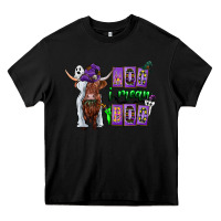 Black Moo I Mean Boo Heavy Core Tee - CowhideDigitalArt