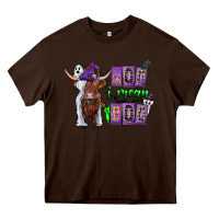 Chocolate Brown Moo I Mean Boo Heavy Core Tee - CowhideDigitalArt