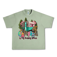 Oil Green camping is my happy place Urban Heavy Tee - RanaPortraitStore