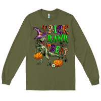 Army Green trick rawr treat Long Sleeve Tee - Zillion Design Studio