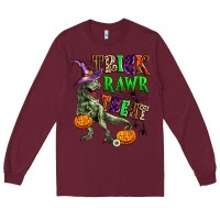 Burgundy trick rawr treat Long Sleeve Tee - Zillion Design Studio