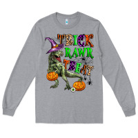 Heather Grey trick rawr treat Long Sleeve Tee - Zillion Design Studio