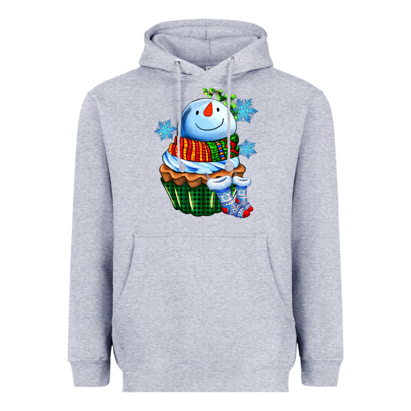 Snowman Cupcake Heavyweight Hoodie by AdoDesignShop | Teevron