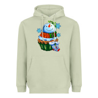 Matcha snowman cupcake Heavyweight Hoodie - AdoDesignShop