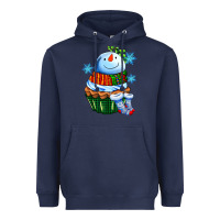 Navy snowman cupcake Heavyweight Hoodie - AdoDesignShop