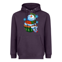 Plum snowman cupcake Heavyweight Hoodie - AdoDesignShop