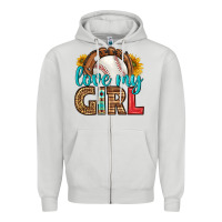 Dove Grey love my girl baseball Zipper Hoodie - HRA Design Shop