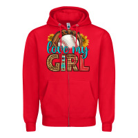 Red love my girl baseball Zipper Hoodie - HRA Design Shop
