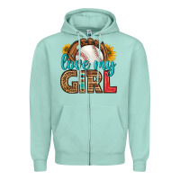 Seafoam love my girl baseball Zipper Hoodie - HRA Design Shop