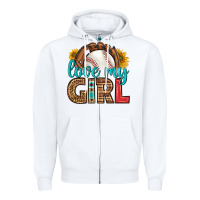 White love my girl baseball Zipper Hoodie - HRA Design Shop